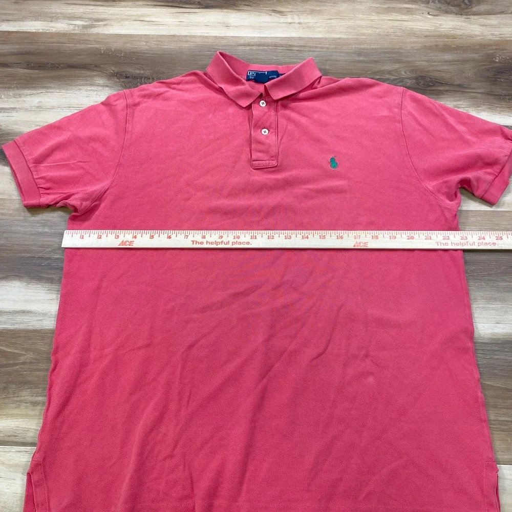 Polo Ralph Lauren Polo Shirt Mens L Classic Cotton Pique Pink Heritage Casual
